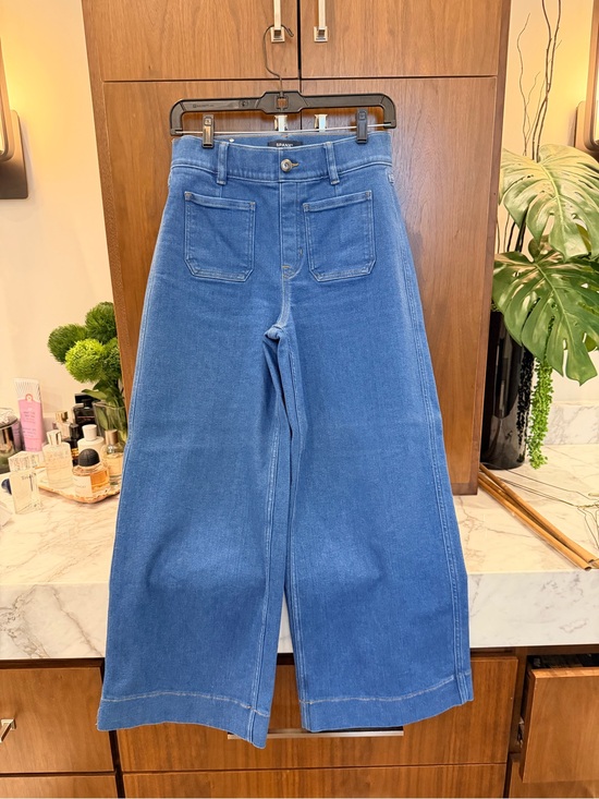 SPANX Denim - SPANX Wide-Leg High-Rise Jeans in Classic Blue